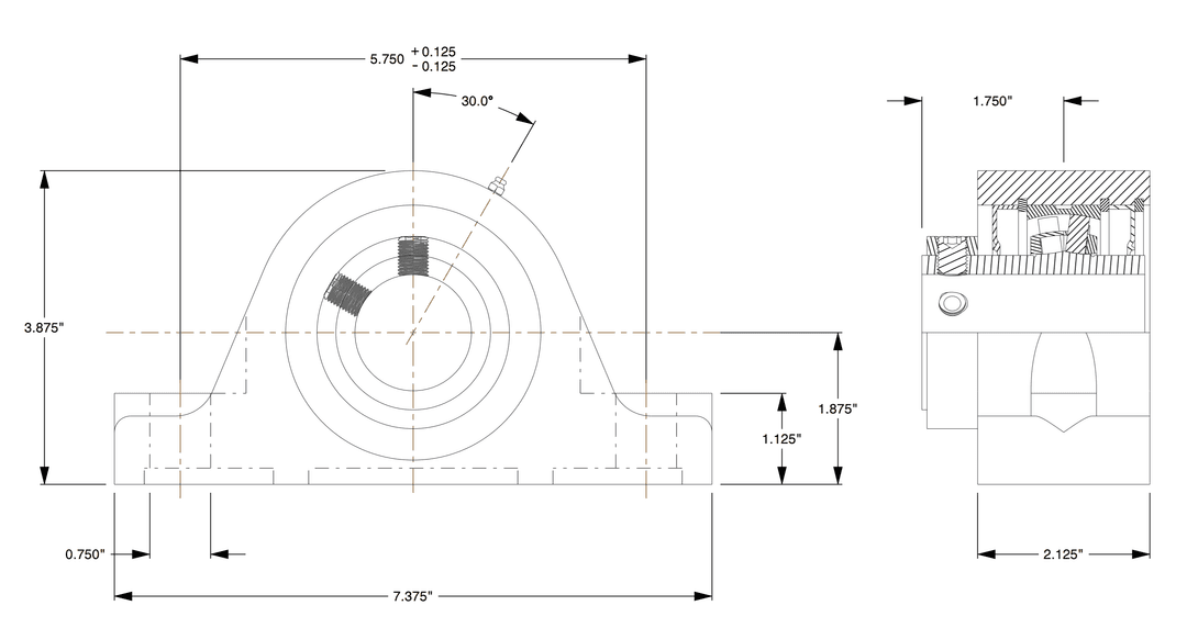 Drawing Bearing Pillow Block